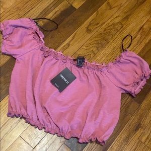 Forever 21 off shoulder crop top NWT